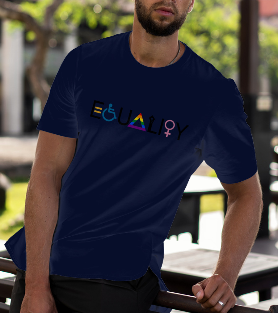 Equality Symbol Plus Size Oversized Rainbow Accessibility Gender Sign T-Shirt