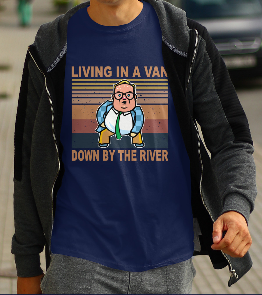 Living In A Van Down By The River Matt Foley Vintage Oversized T-Shirt
