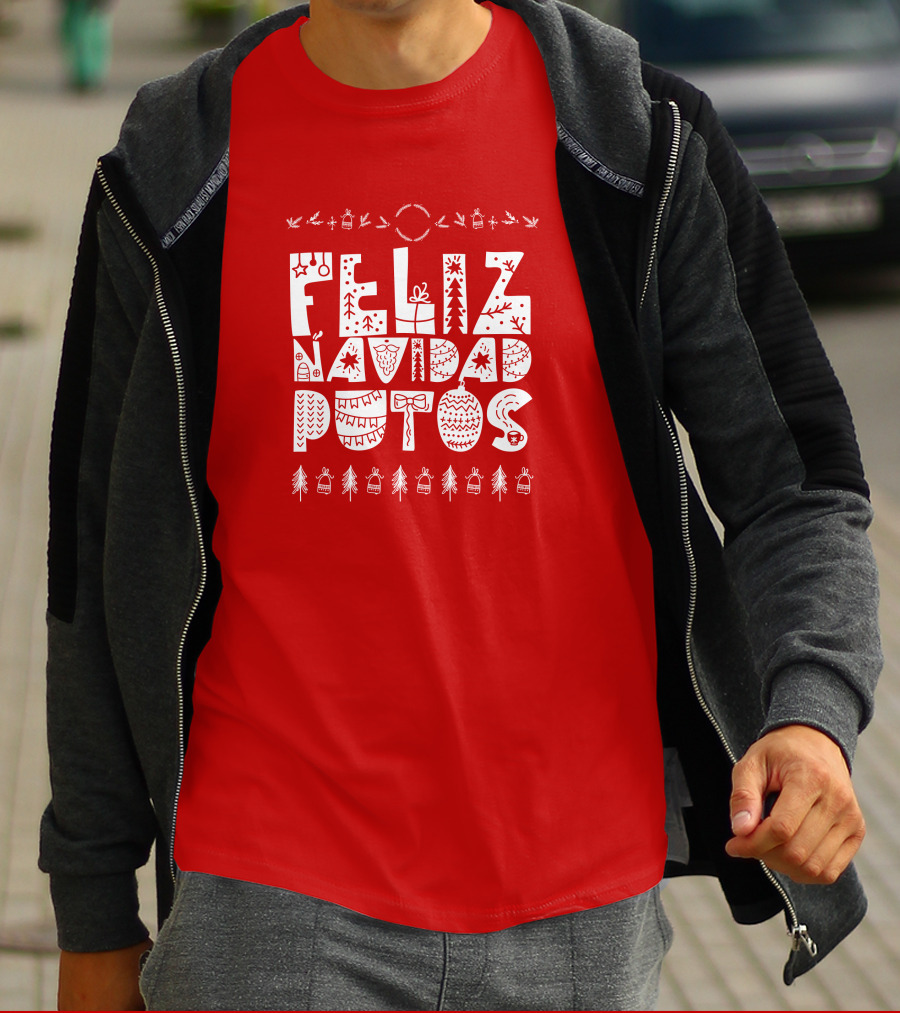 Feliz Navidad Putos Christmas Trees Ornaments T-Shirt