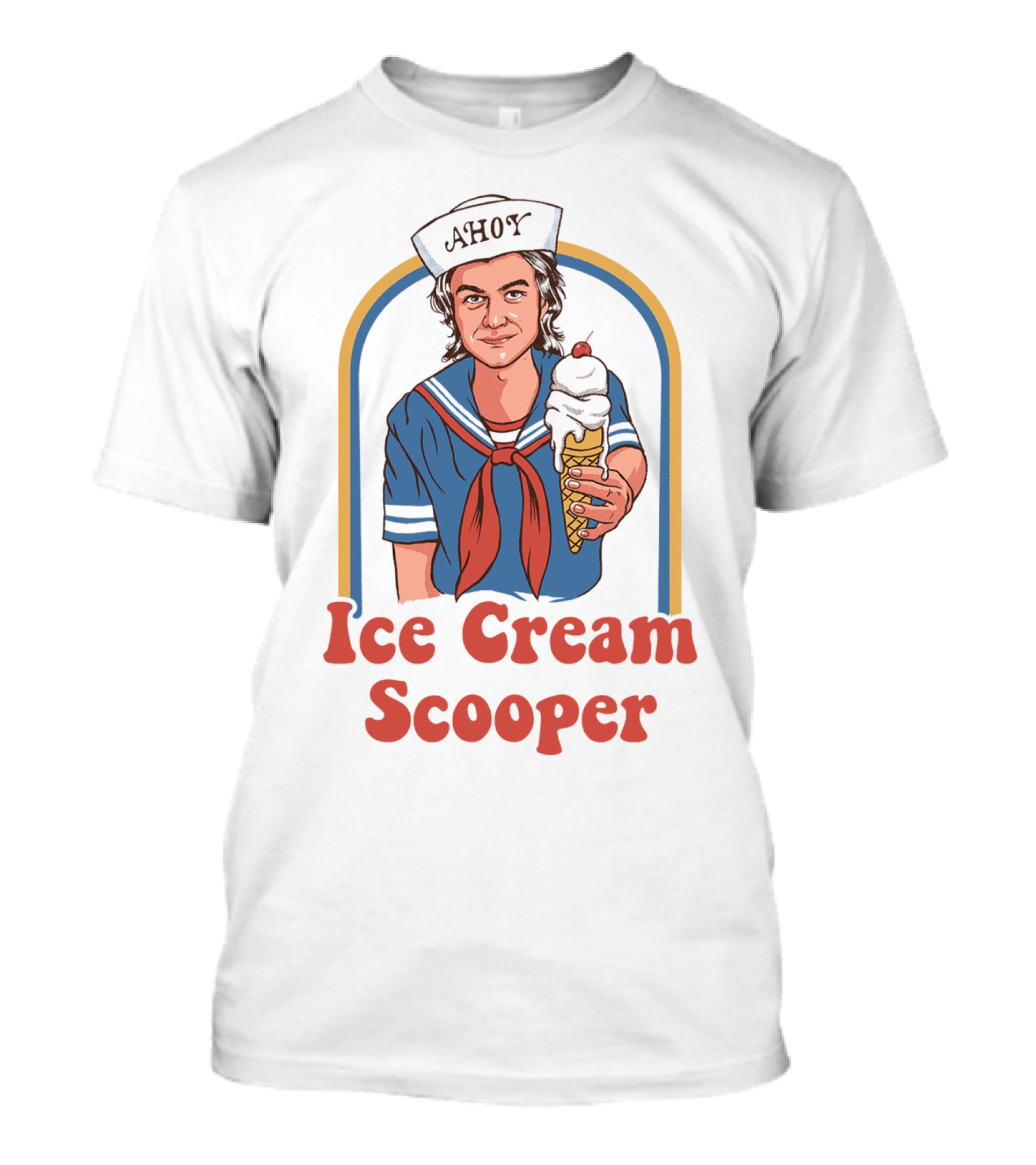 Ahoy Ice Cream Scooper Steve Harrington Sailor Outfit Cone T-Shirt