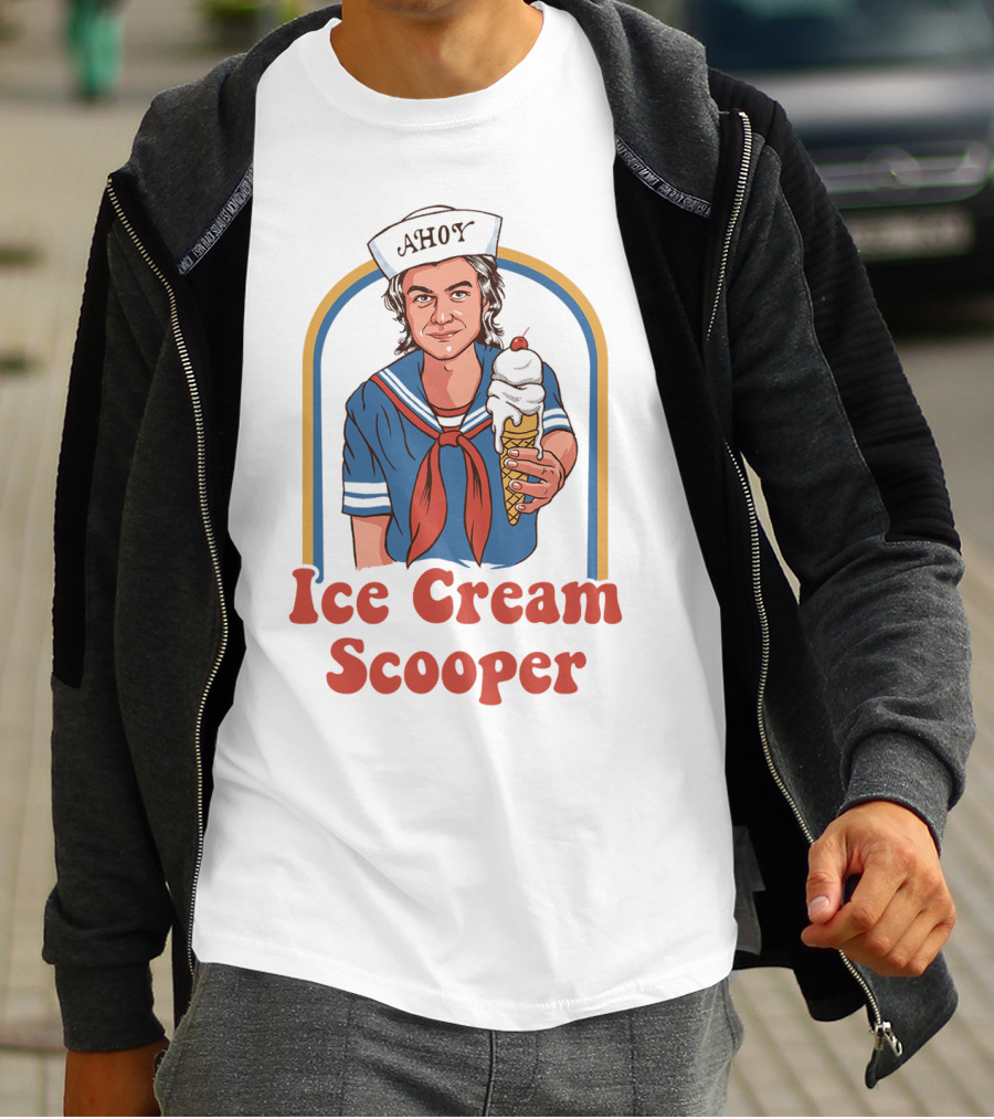 Ahoy Ice Cream Scooper Steve Harrington Sailor Outfit Cone T-Shirt