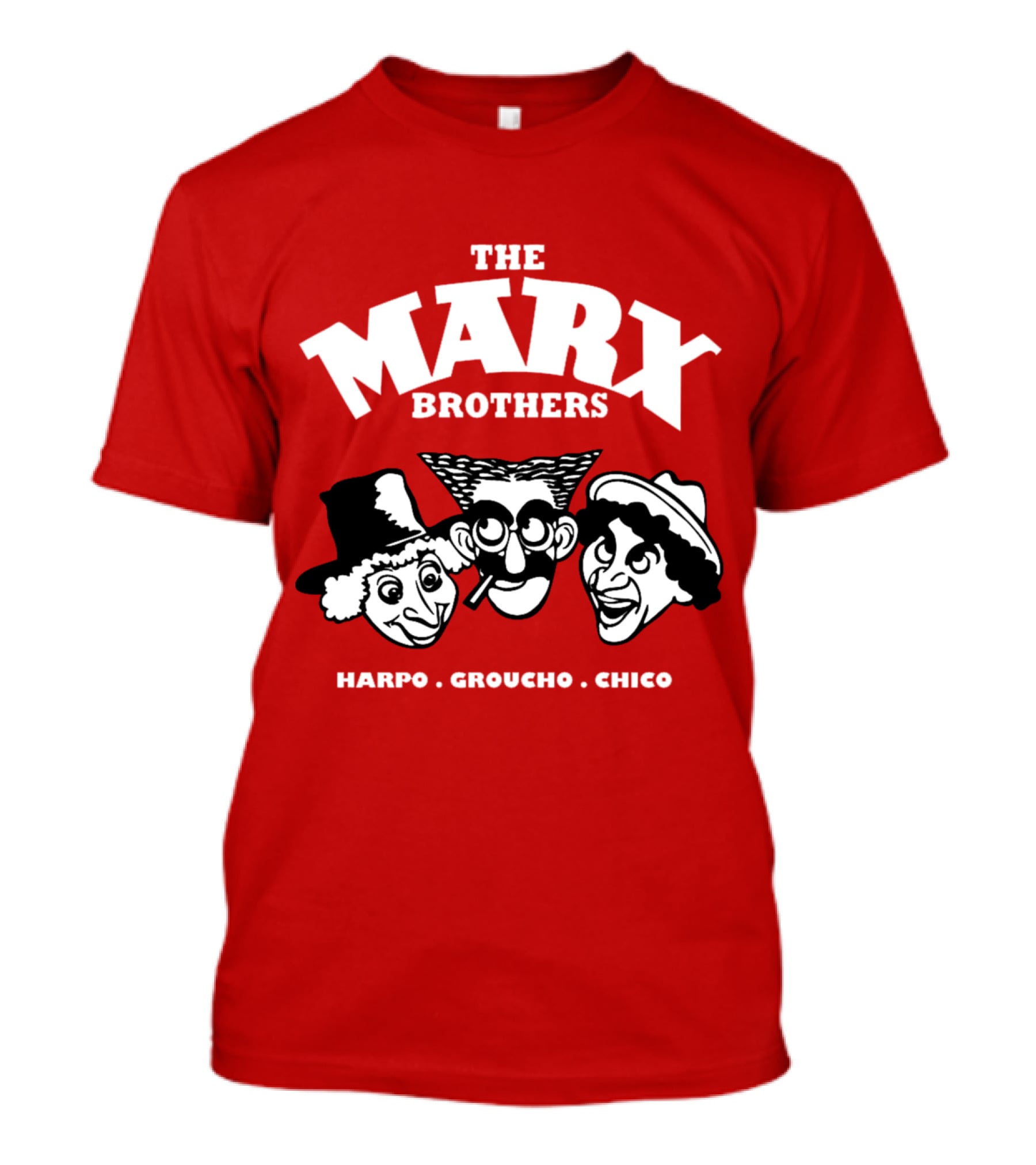 The Marx Brothers Harpo Groucho Chico Classic Comedy Icons Red T-Shirt
