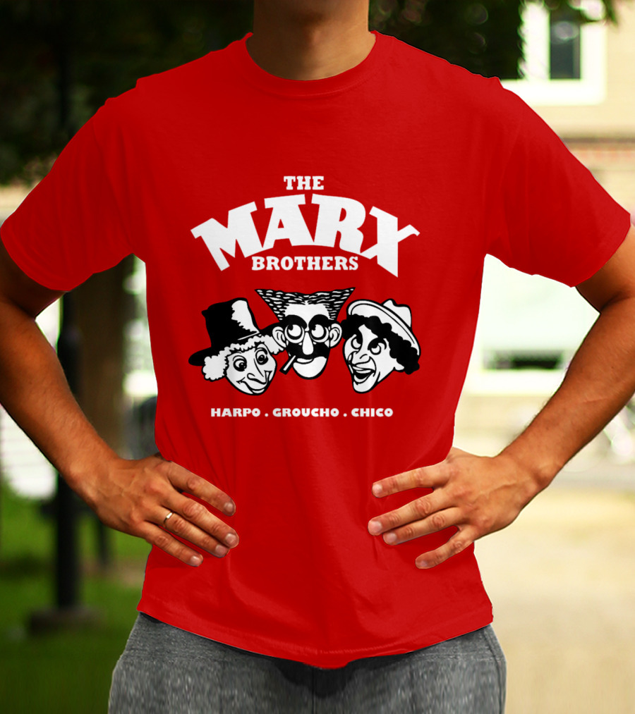 The Marx Brothers Harpo Groucho Chico Classic Comedy Icons Red T-Shirt