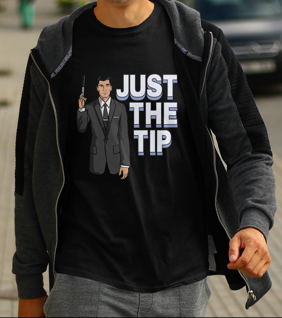 Archer Just The Tip Text Cartoon Character In Suit T-Shirt