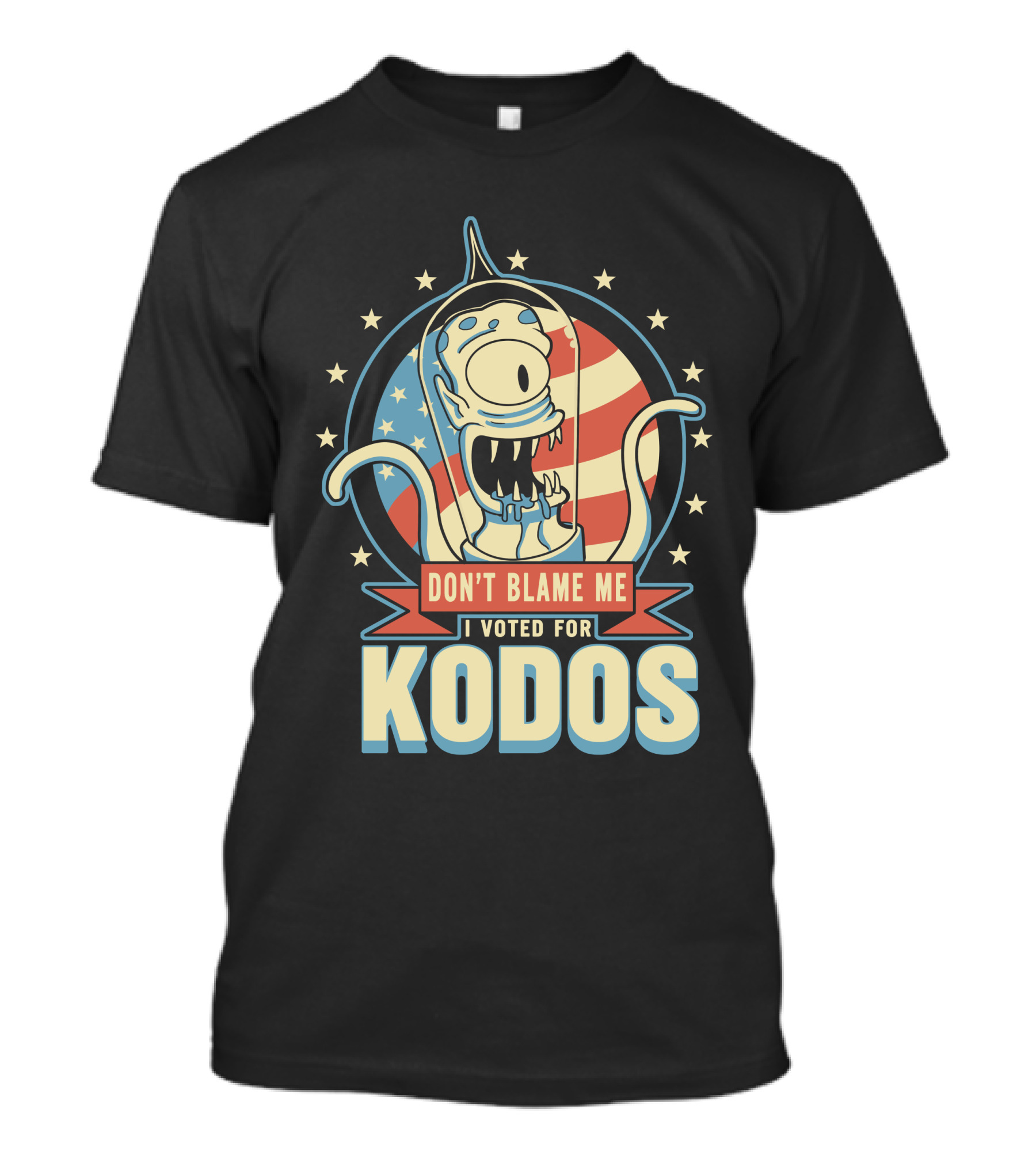 Don't Blame Me I Voted For Kodos Simpsons Alien American Flag T-Shirt