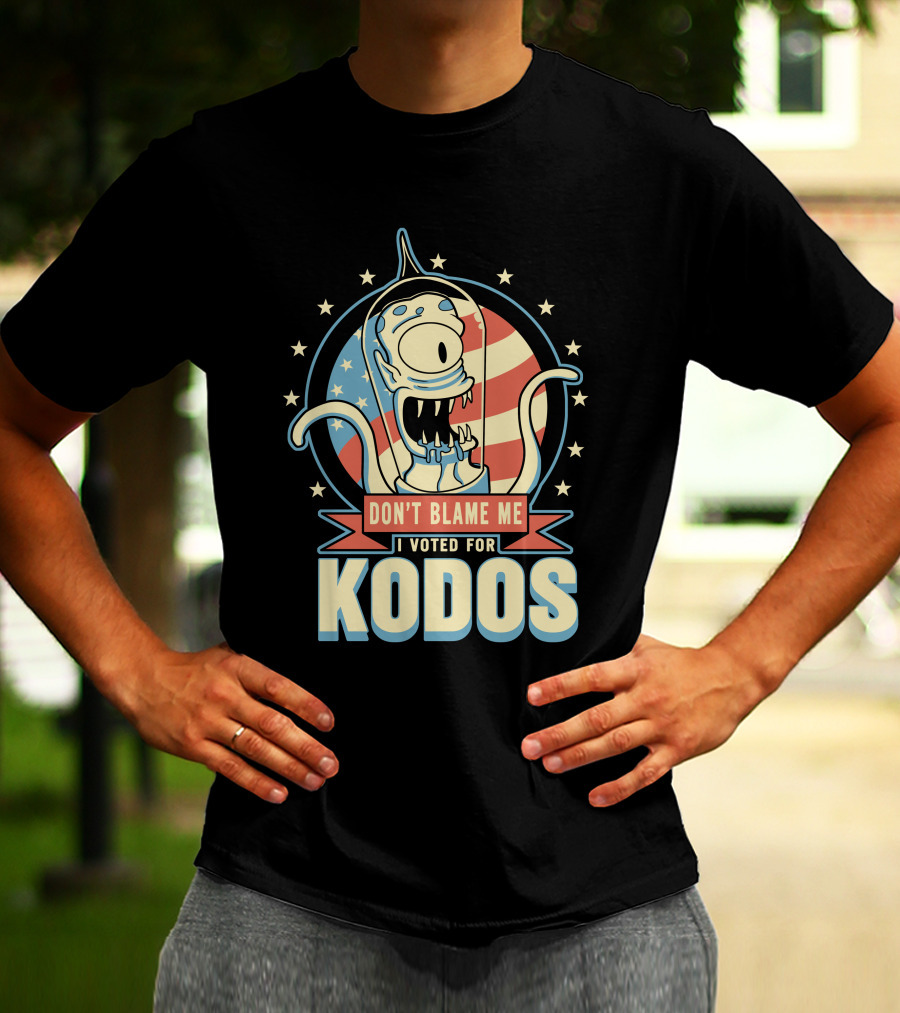 Don't Blame Me I Voted For Kodos Simpsons Alien American Flag T-Shirt