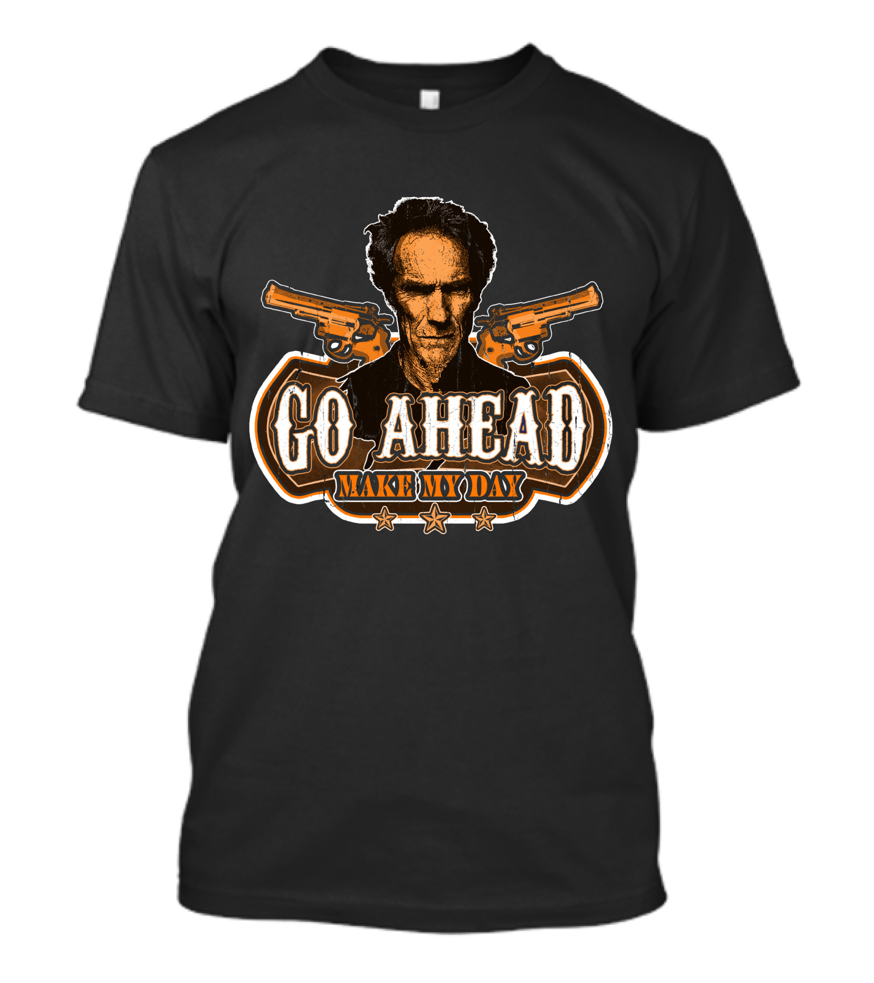 Go Ahead Make My Day Clint Eastwood Dirty Harry Guns Retro T-Shirt