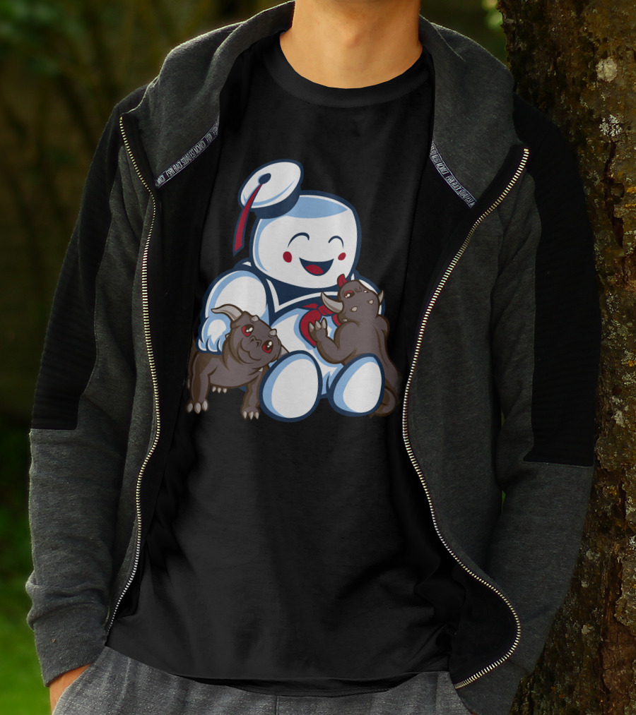 Stay Puft Marshmallow Man And Terror Dogs Ghostbusters Cuteness T-Shirt