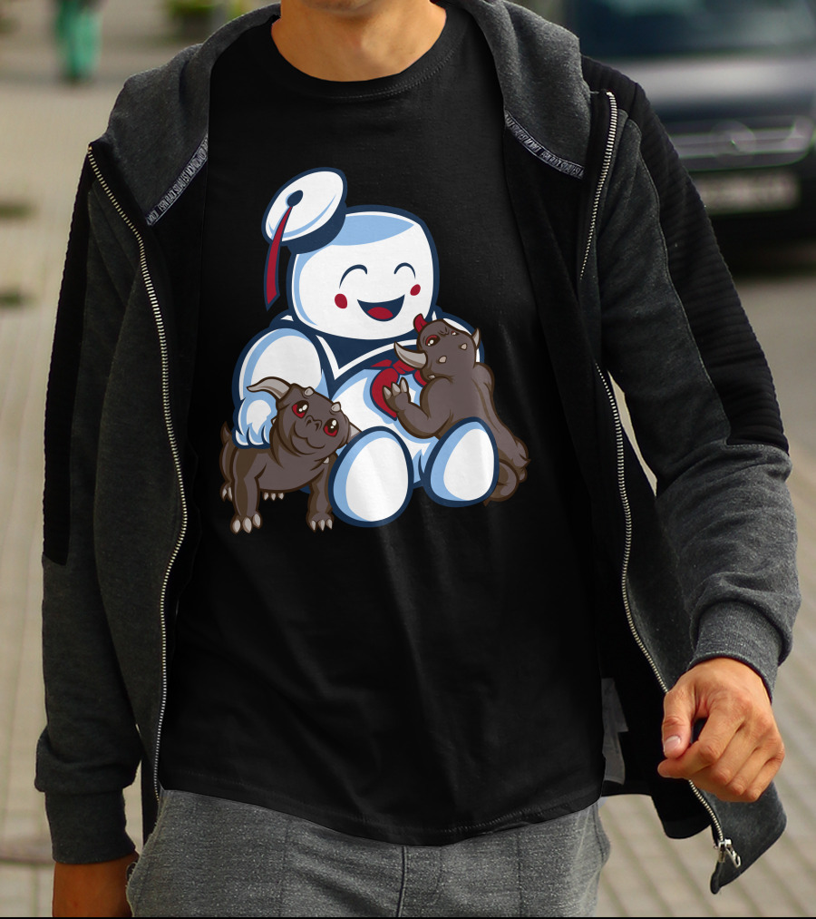 Stay Puft Marshmallow Man And Terror Dogs Ghostbusters Cuteness T-Shirt