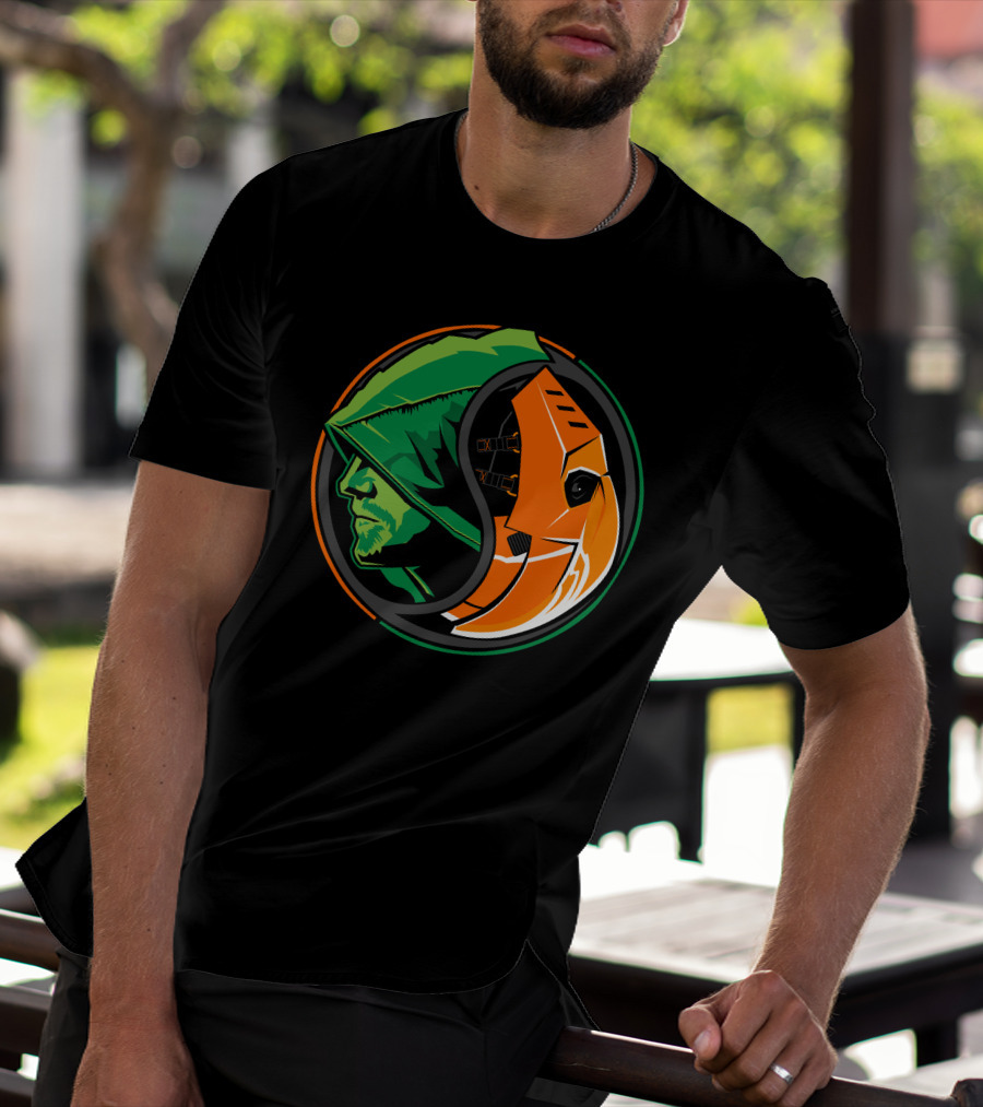 Green Arrow Slade Deathstroke Yin Yang T-Shirt