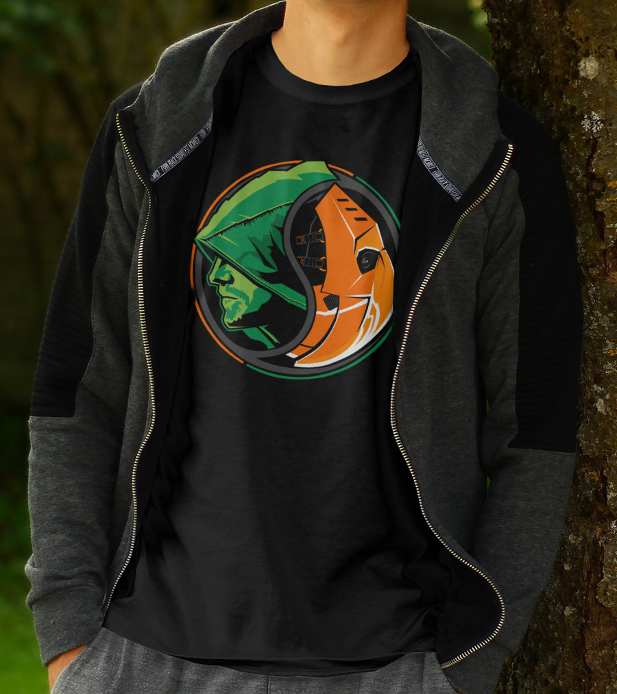 Green Arrow Slade Deathstroke Yin Yang T-Shirt