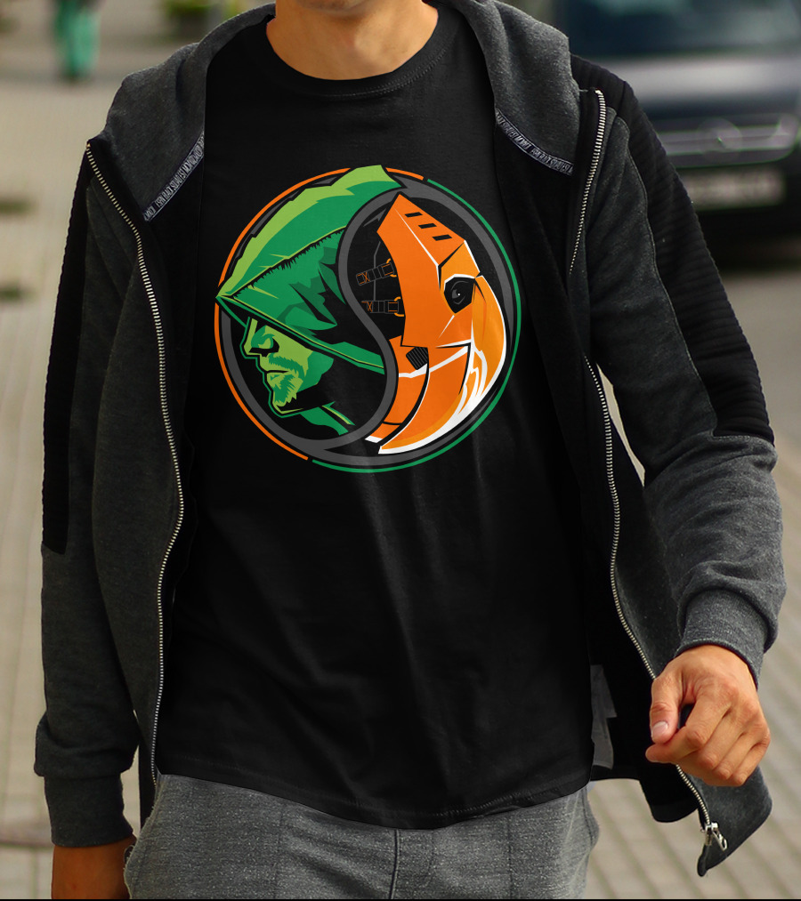Green Arrow Slade Deathstroke Yin Yang T-Shirt