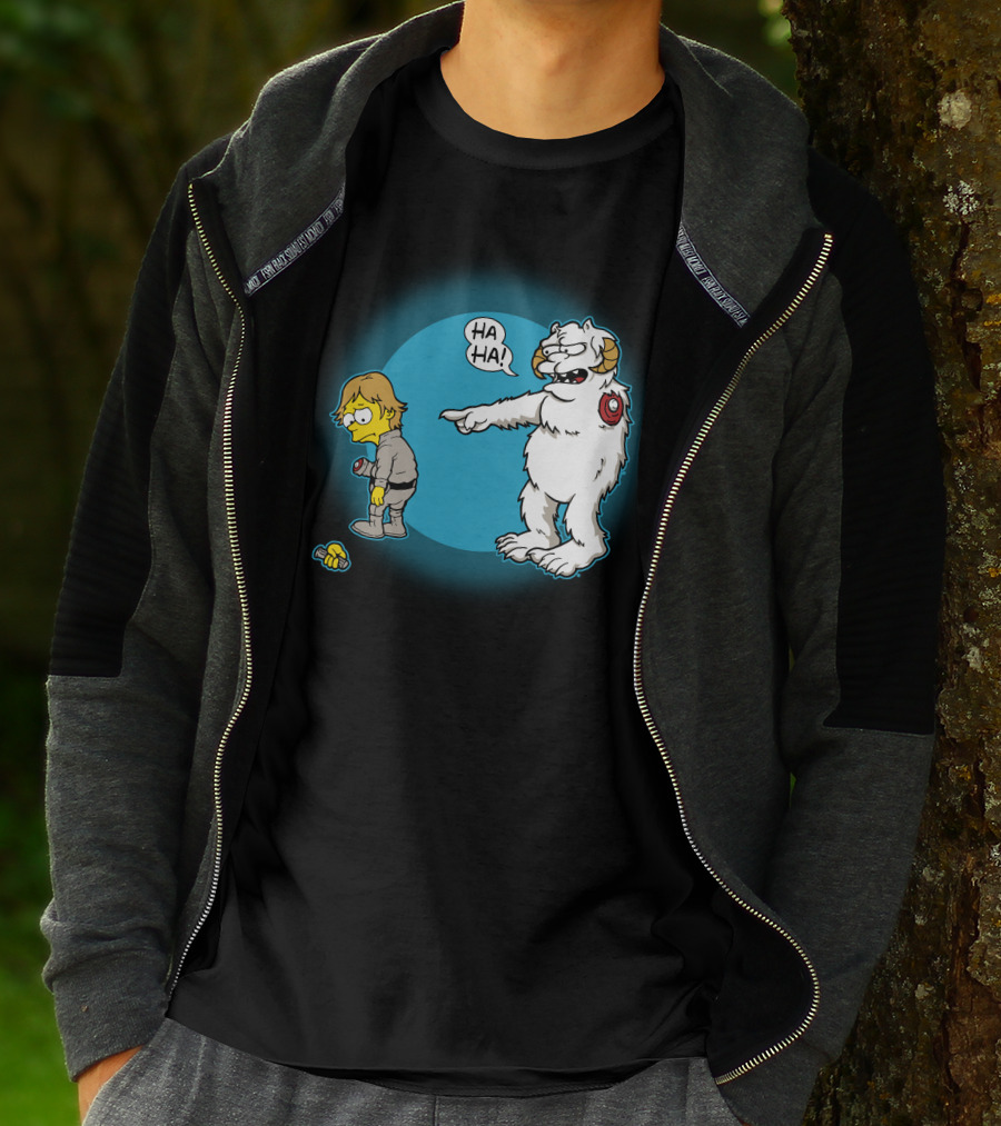 Ha-Hoth Star Wars Bart Simpson Wampa Nelson Muntz T-Shirt