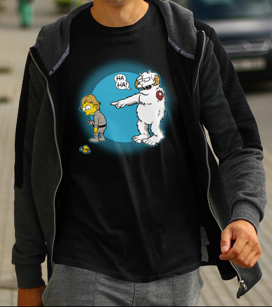Ha-Hoth Star Wars Bart Simpson Wampa Nelson Muntz T-Shirt