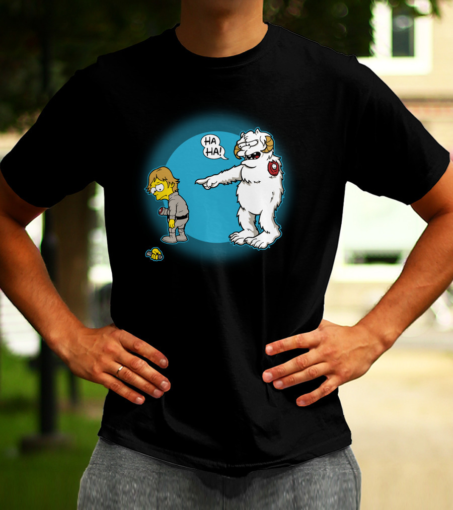 Ha-Hoth Star Wars Bart Simpson Wampa Nelson Muntz T-Shirt