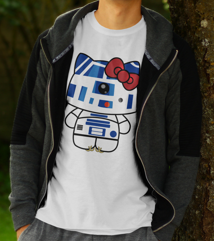 Hello Kitty Star Wars R2D2 Character Fusion With Bow T-Shirt