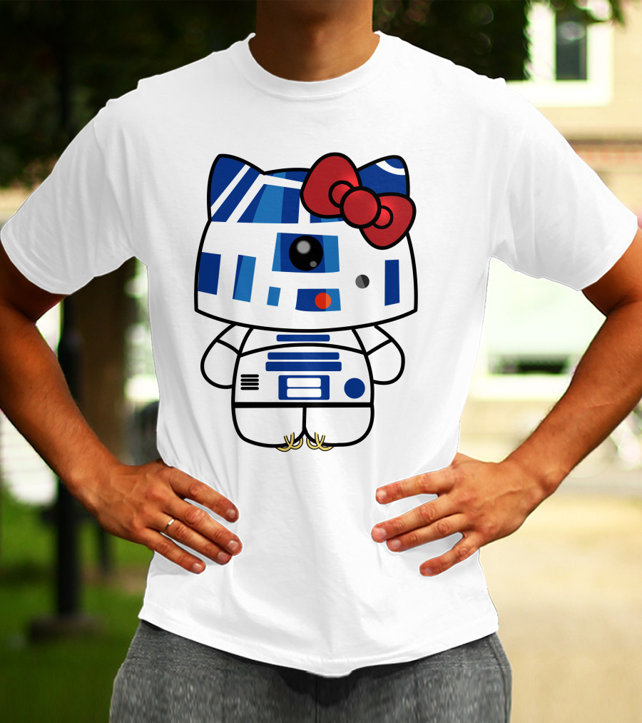 Hello Kitty Star Wars R2D2 Character Fusion With Bow T-Shirt