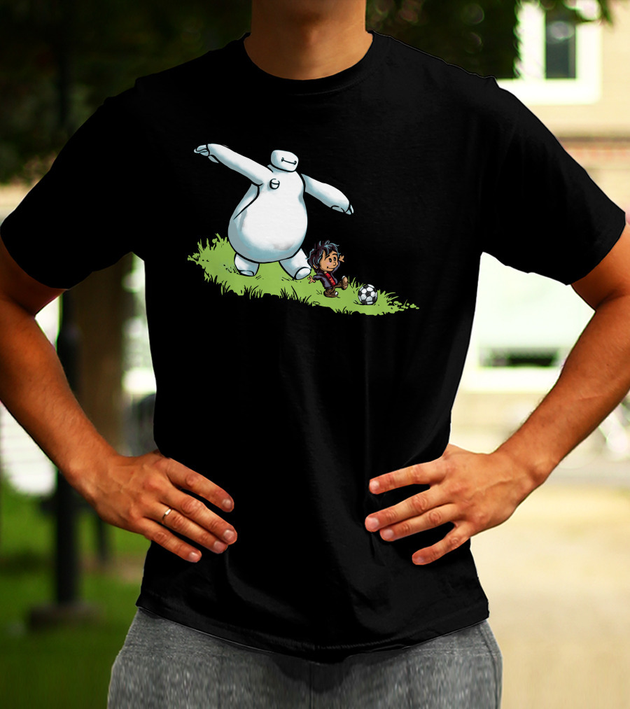 Hiro And Baymax Playing Soccer Big Hero 6 T-Shirt