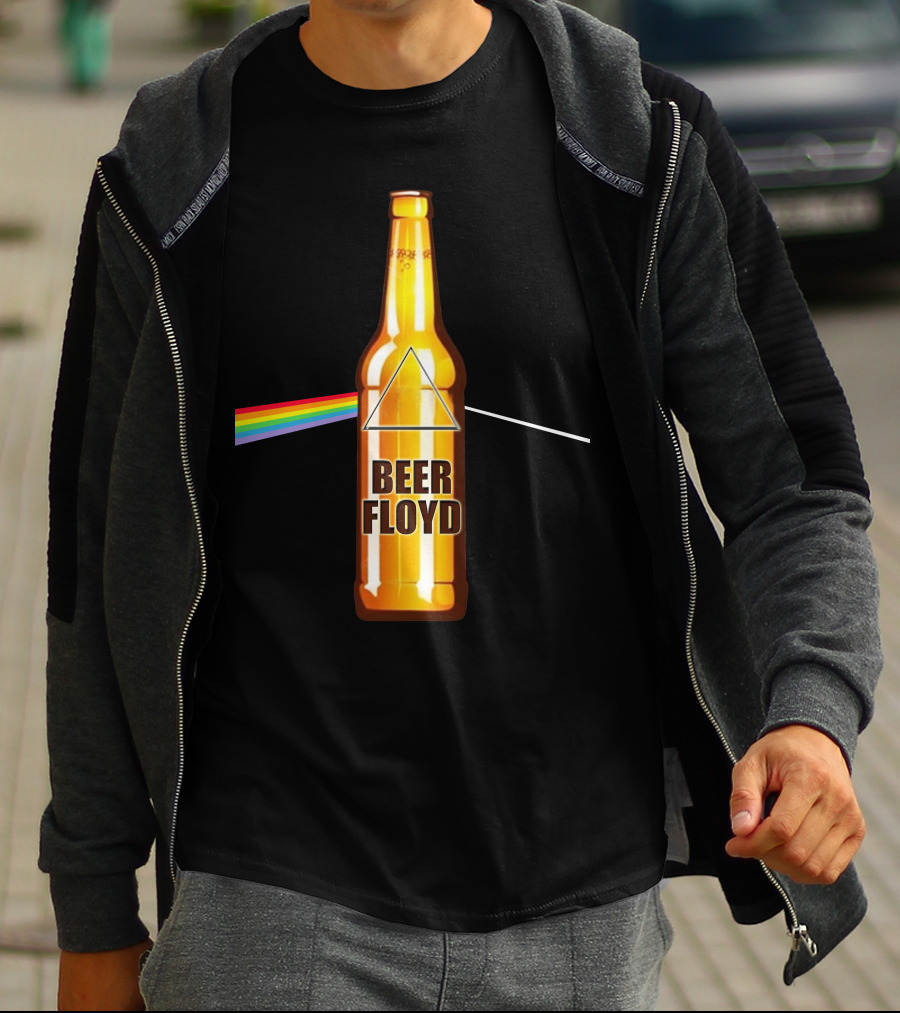 Beer Floyd Prism Bottle Rainbow Dark Side T-Shirt