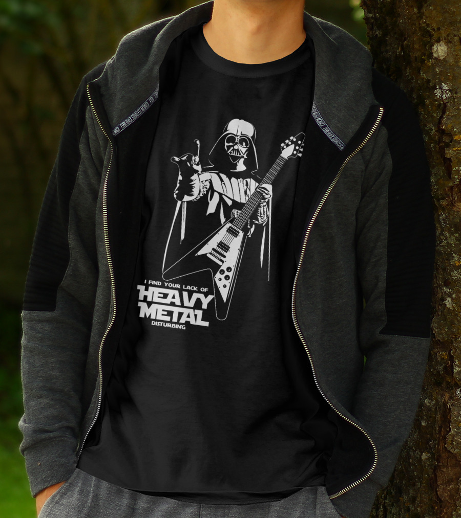 I Find Your Lack Of Heavy Metal Disturbing Star Wars Darth Vader Playing Guitar T-Shirt