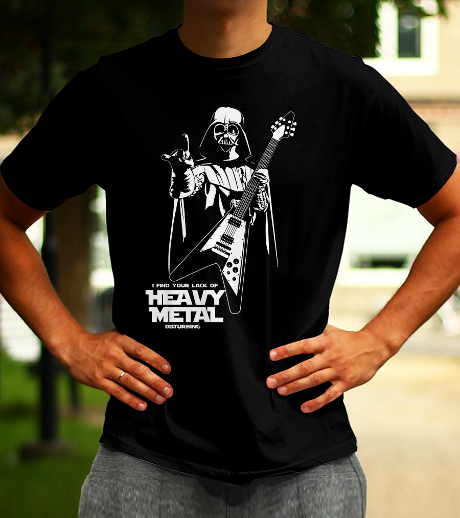 I Find Your Lack Of Heavy Metal Disturbing Star Wars Darth Vader Playing Guitar T-Shirt
