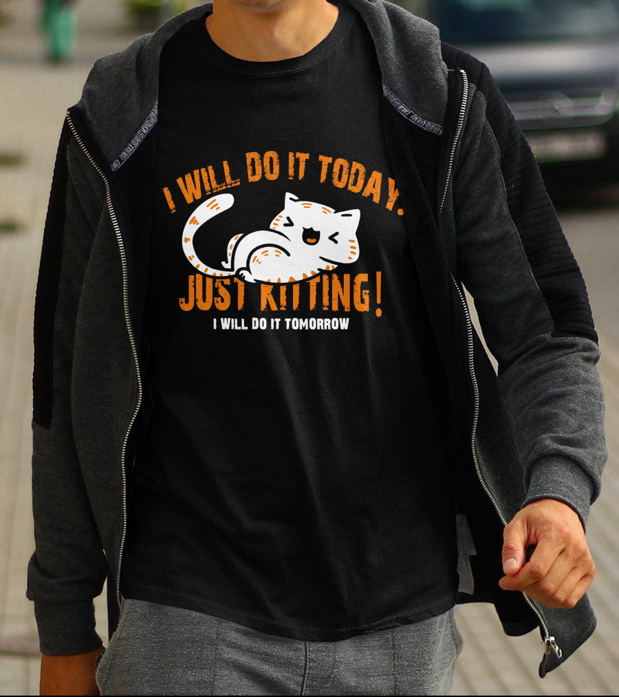 I Will Do It Today Just Kitting I Will Do It Tomorrow T-Shirt