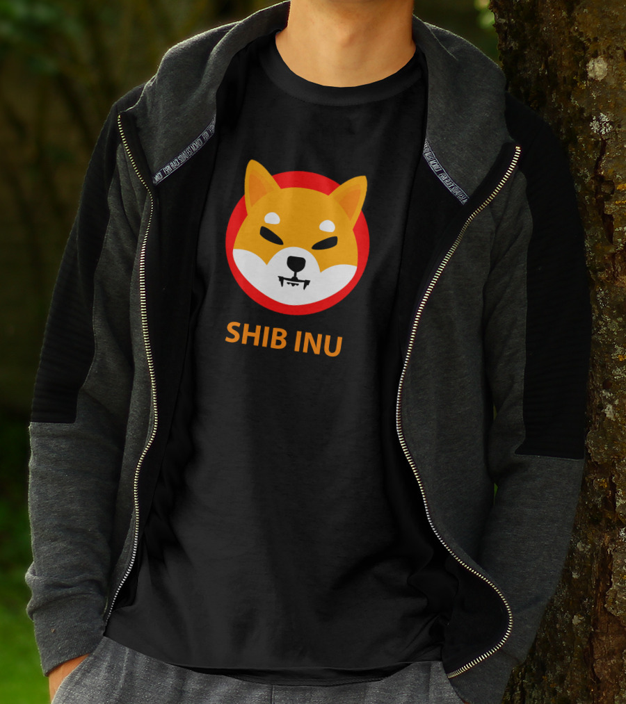SHIB INU Coin Crypto Logo Red Circle T-Shirt