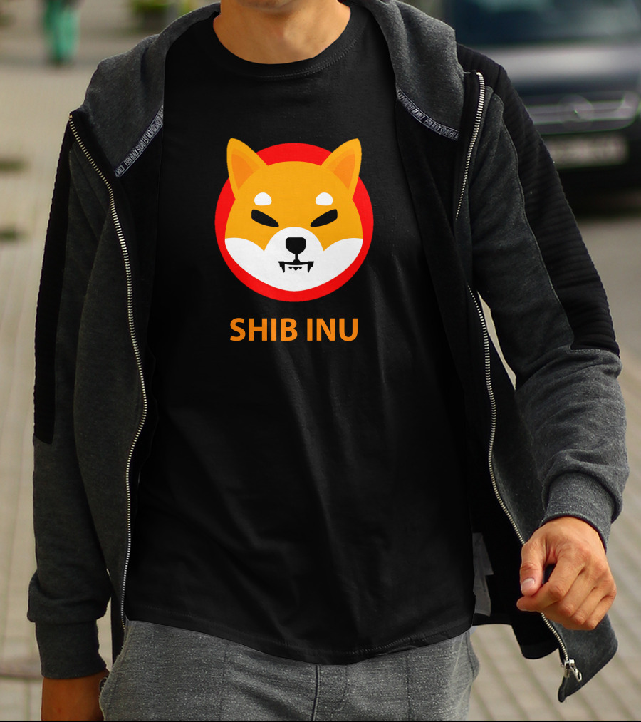 SHIB INU Coin Crypto Logo Red Circle T-Shirt