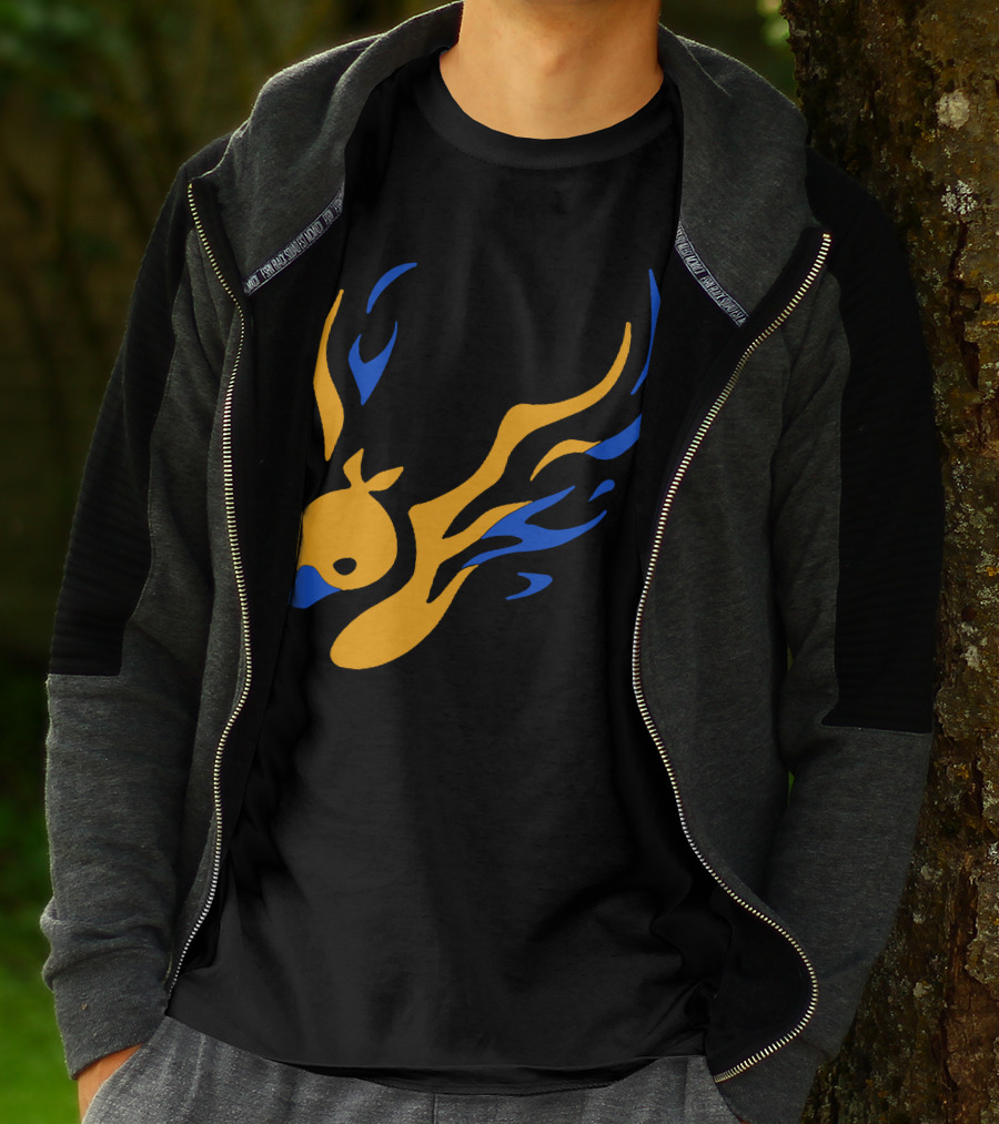 Uhiuhihn Phoenix Inspired Iconic Blue And Orange T-Shirt