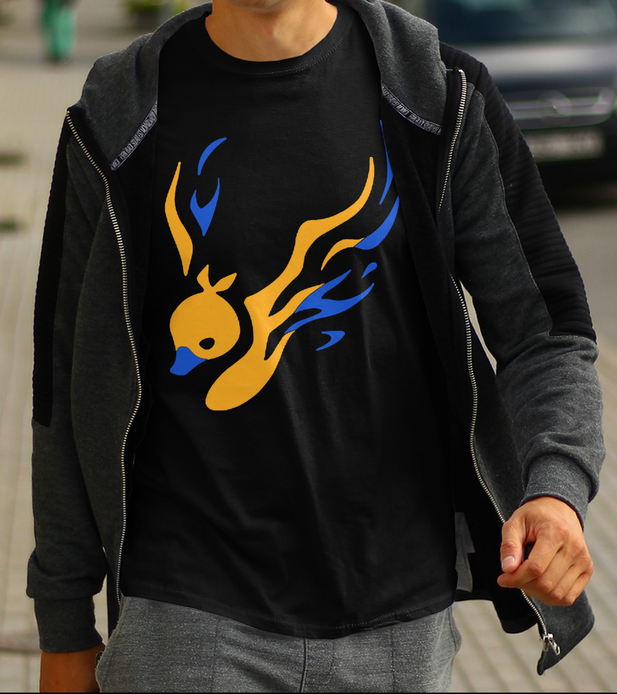 Uhiuhihn Phoenix Inspired Iconic Blue And Orange T-Shirt