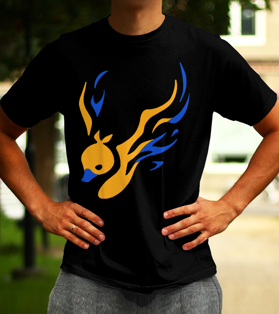 Uhiuhihn Phoenix Inspired Iconic Blue And Orange T-Shirt