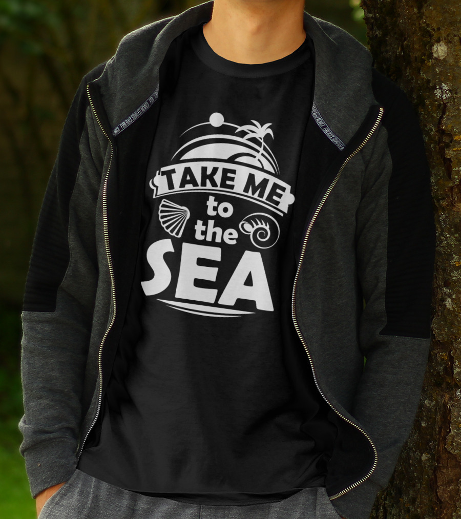Take Me To The Sea Palm Trees And Seashells T-Shirt