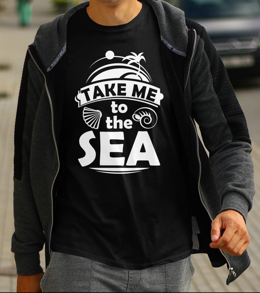 Take Me To The Sea Palm Trees And Seashells T-Shirt