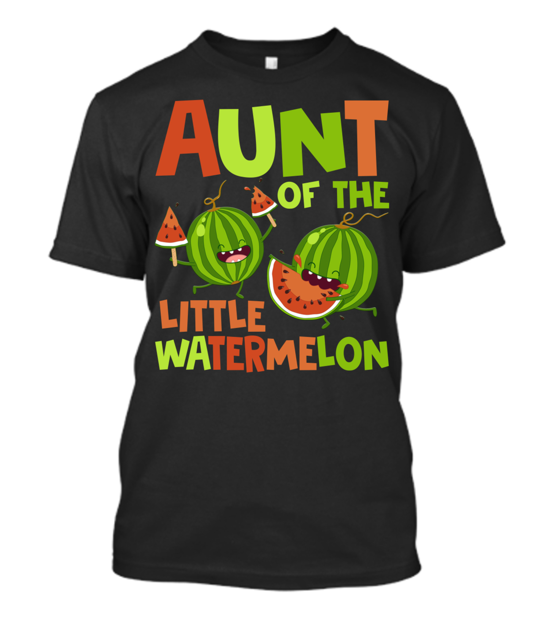 Aunt Of The Little Watermelon Funny Birthday Family T-Shirt