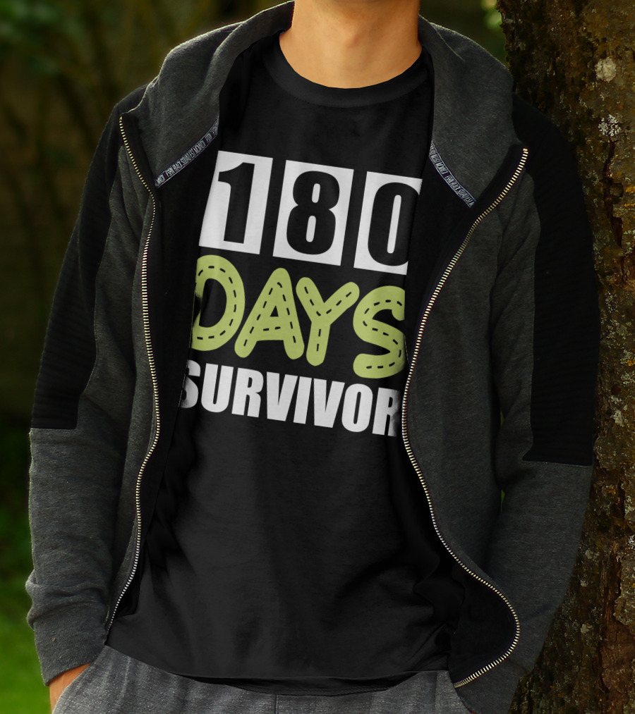 180 Days School Survivor For Teachers And Students T-Shirt