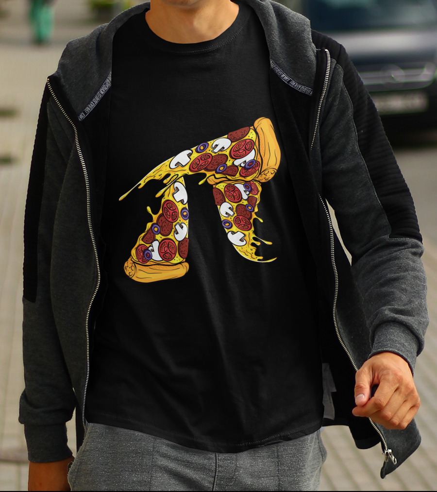 Pi Day Pizza Pi Funny Math Food 3.14 Melted Cheese Slice T-Shirt