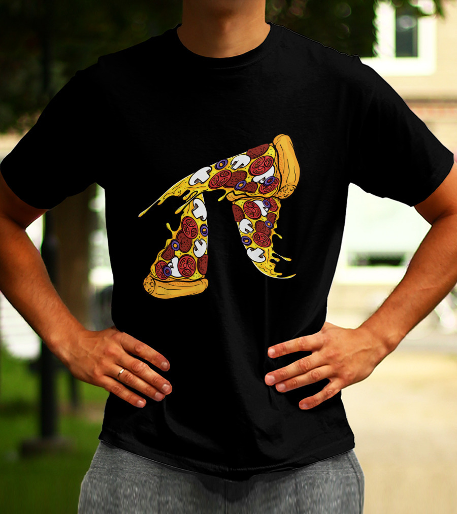 Pi Day Pizza Pi Funny Math Food 3.14 Melted Cheese Slice T-Shirt