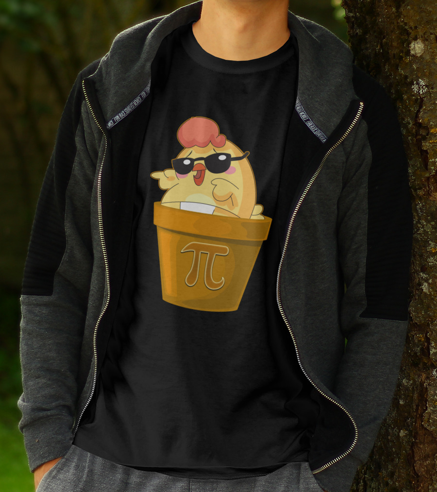 Chicken In Pot With Pi Symbol And Sunglasses T-Shirt