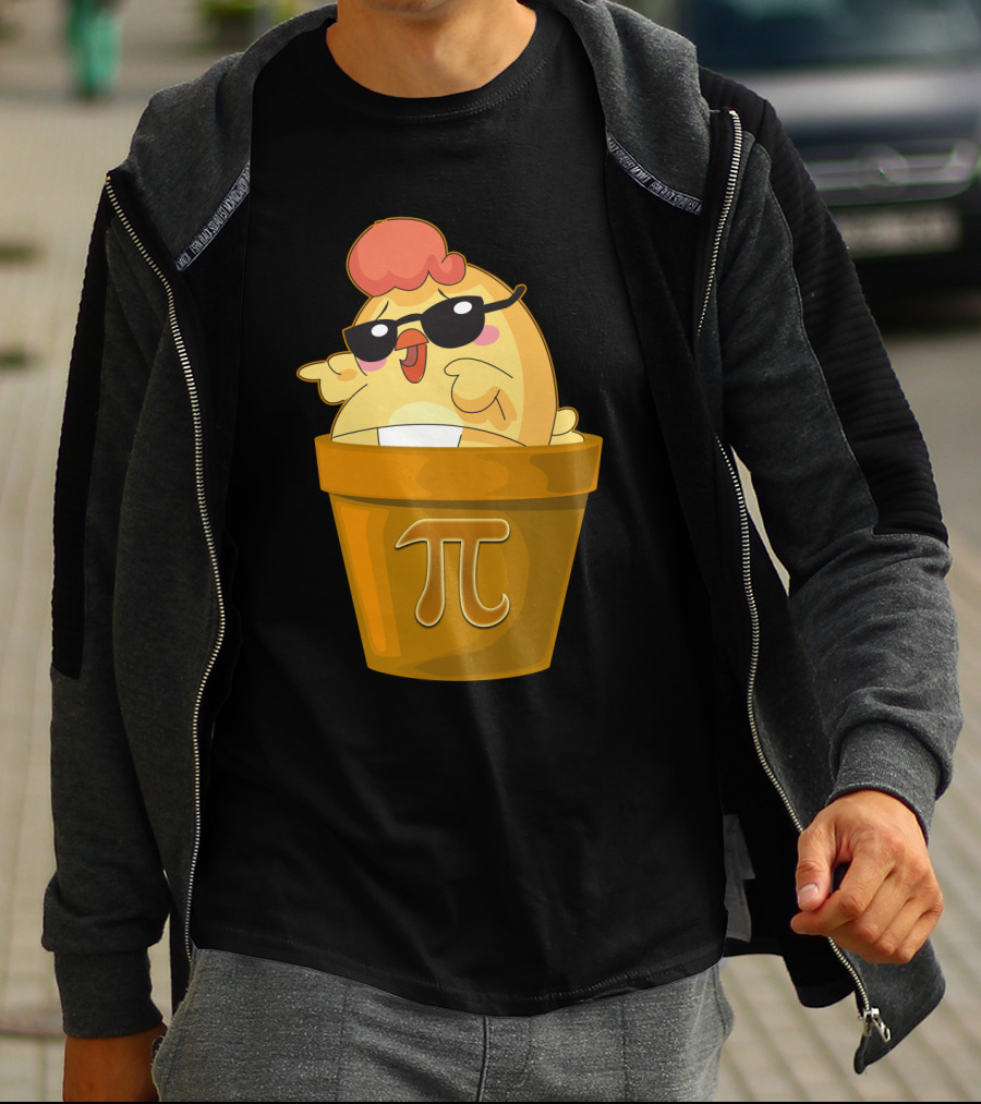 Chicken In Pot With Pi Symbol And Sunglasses T-Shirt