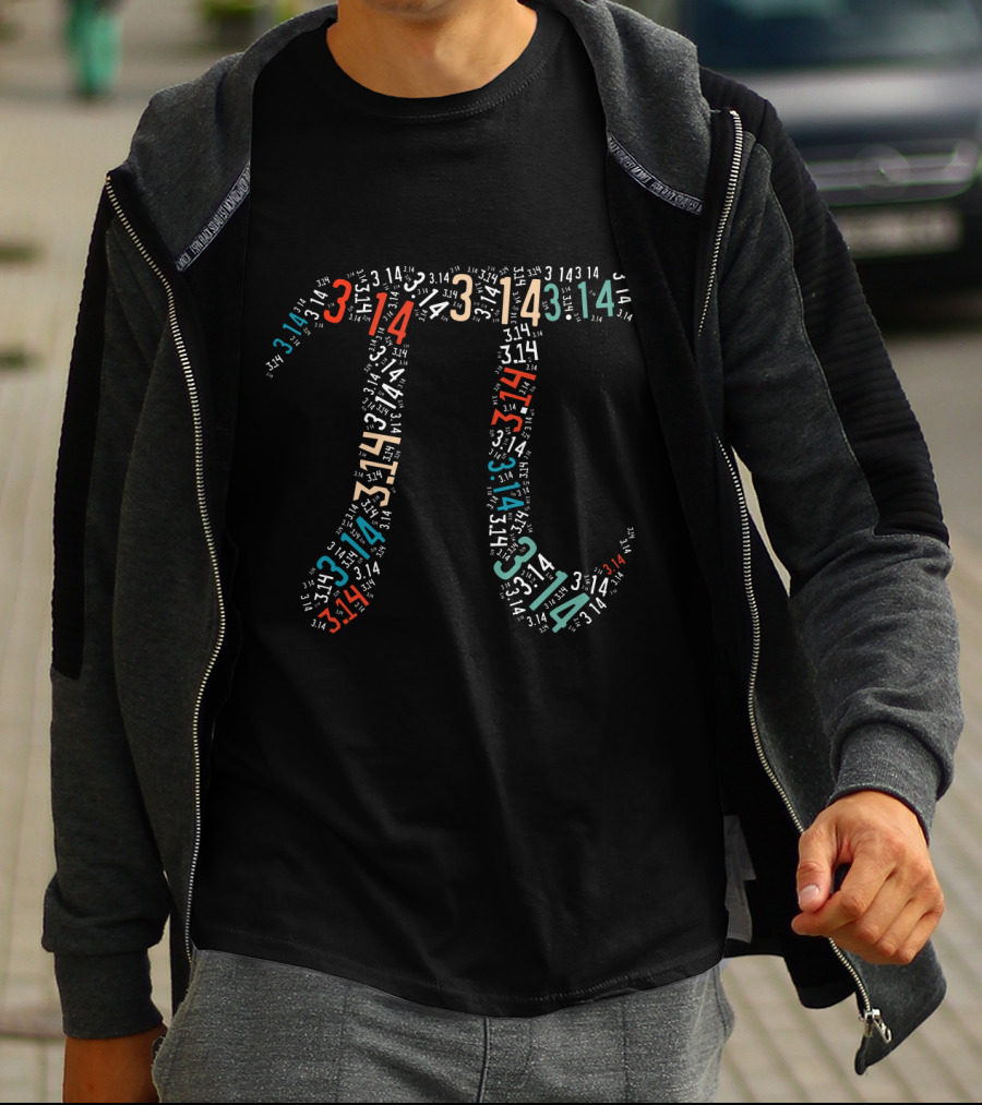 PI 3.14 Number Collage Mathematical T-Shirt