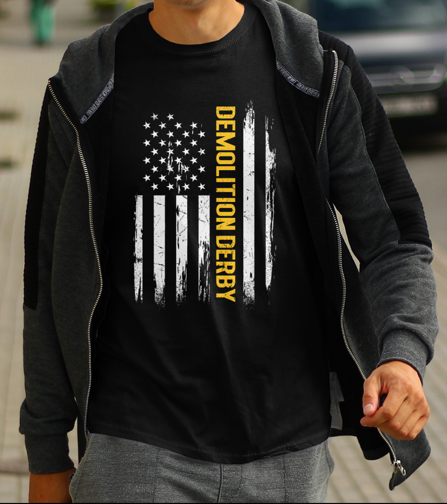 Vintage USA Flag Demolition Derby T-Shirt