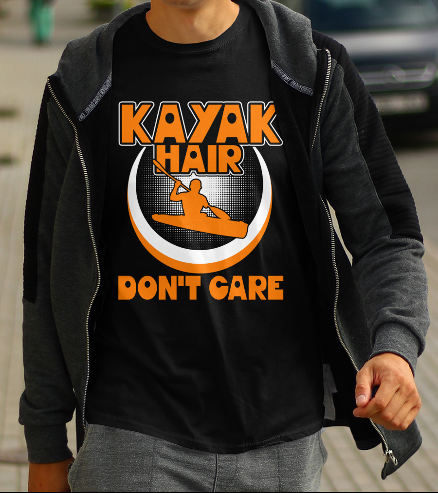 Kayak Hair Don't Care Paddling Adventure Enthusiast Iconic T-Shirt