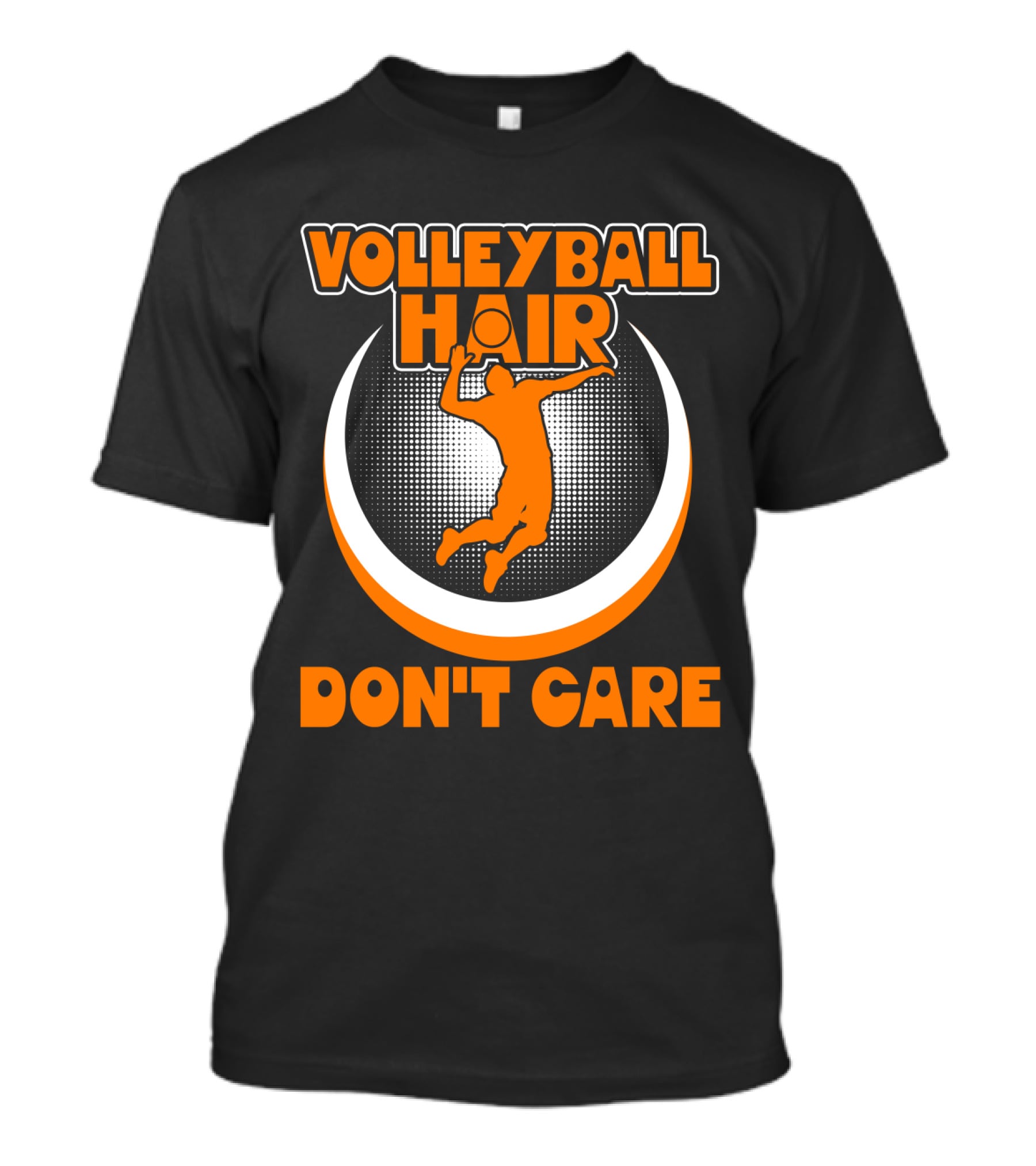 Volleyball Hair Don't Care Jumping Spiker Retro Circle T-Shirt