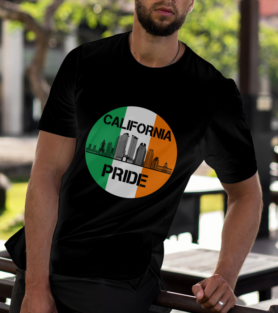 California Pride Skyline With Irish Flag Elements T-Shirt