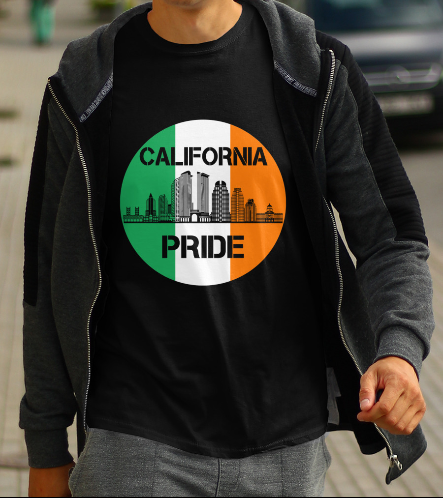 California Pride Skyline With Irish Flag Elements T-Shirt