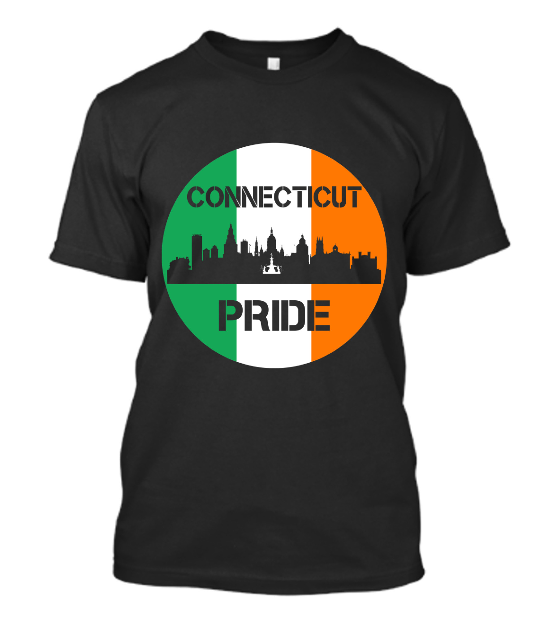 Connecticut Pride Skyline Irish Flag T-Shirt