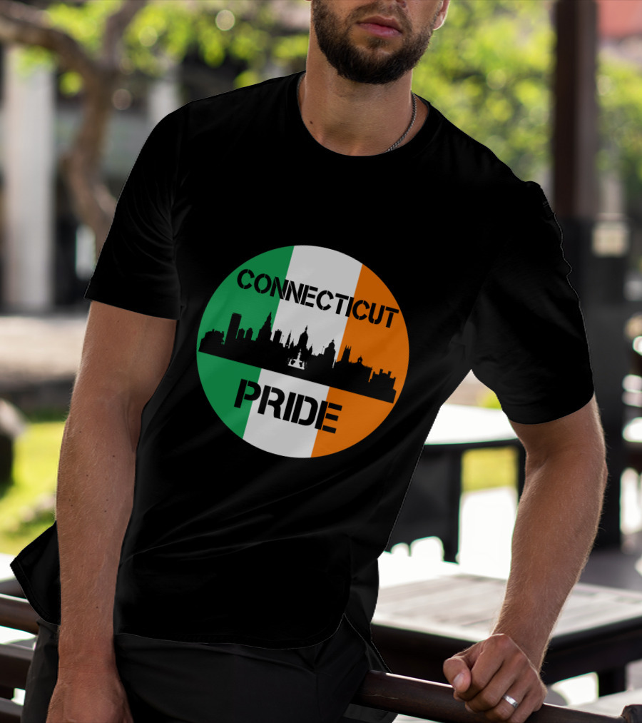 Connecticut Pride Skyline Irish Flag T-Shirt