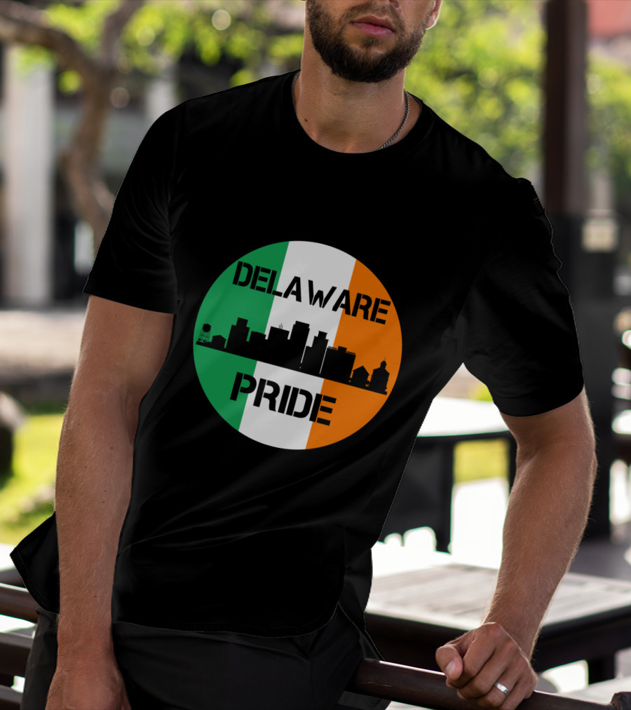 Delaware Pride Skyline Irish Flag T-Shirt