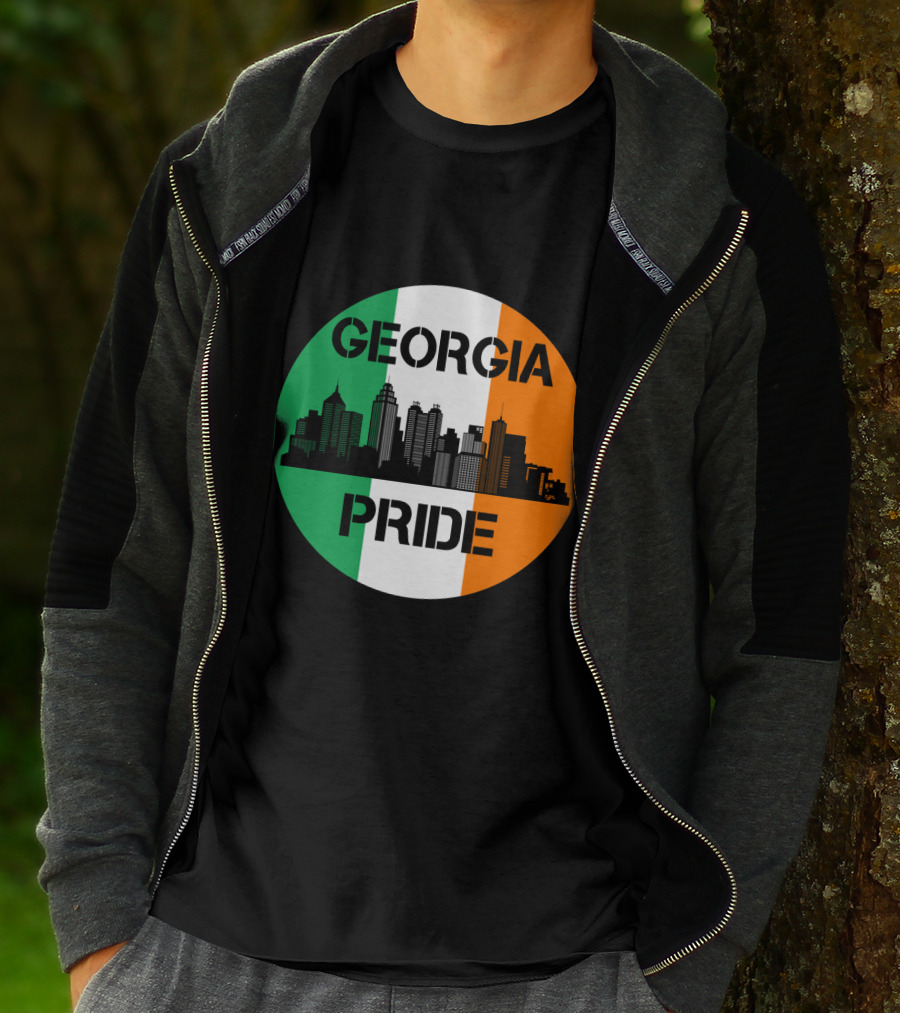 Georgia Pride Skyline Irish Flag Georgia T-Shirt