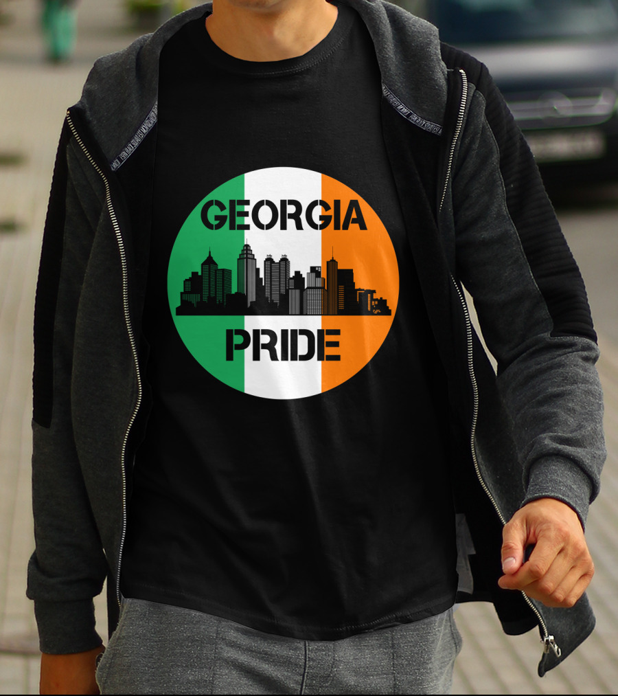 Georgia Pride Skyline Irish Flag Georgia T-Shirt
